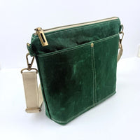 Alison - Dark Green Waxed Canvas Crossbody