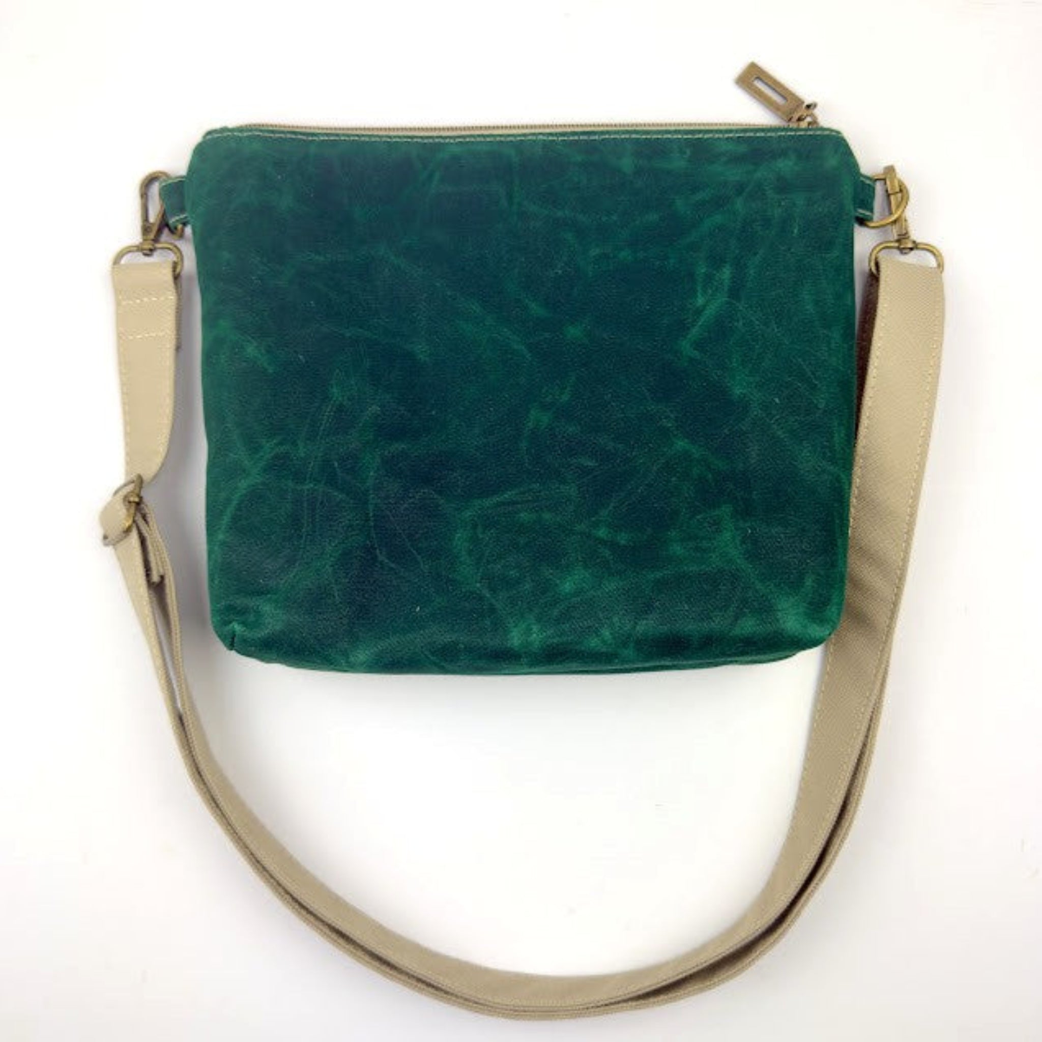 Alison - Dark Green Waxed Canvas Crossbody