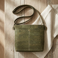 Olive Green Cork Crossbody Bag