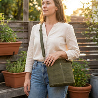 Olive Green Cork Crossbody Bag