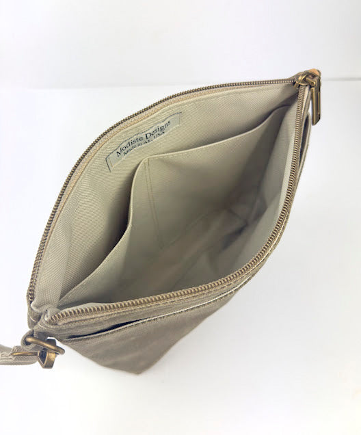 Olive Green Waxed Canvas Crossbody