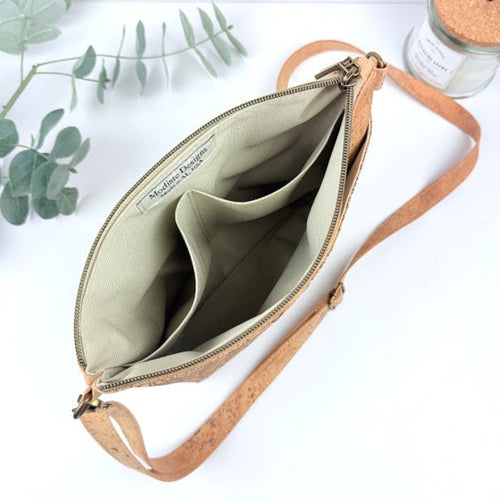 Embossed Cork Crossbody Bag