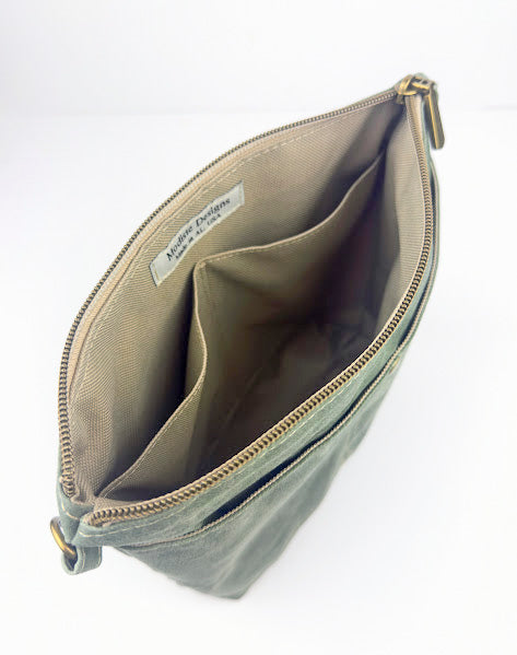Sage Green Waxed Canvas Crossbody