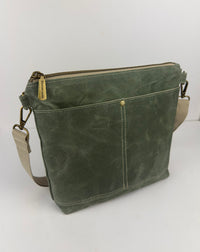 Sage Green Waxed Canvas Crossbody