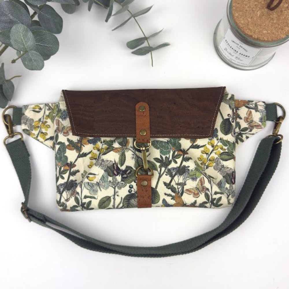 Haralson Hip Bag - Butterfly Garden (Brown flap)