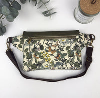 Haralson Hip Bag - Butterfly Garden (Green flap)