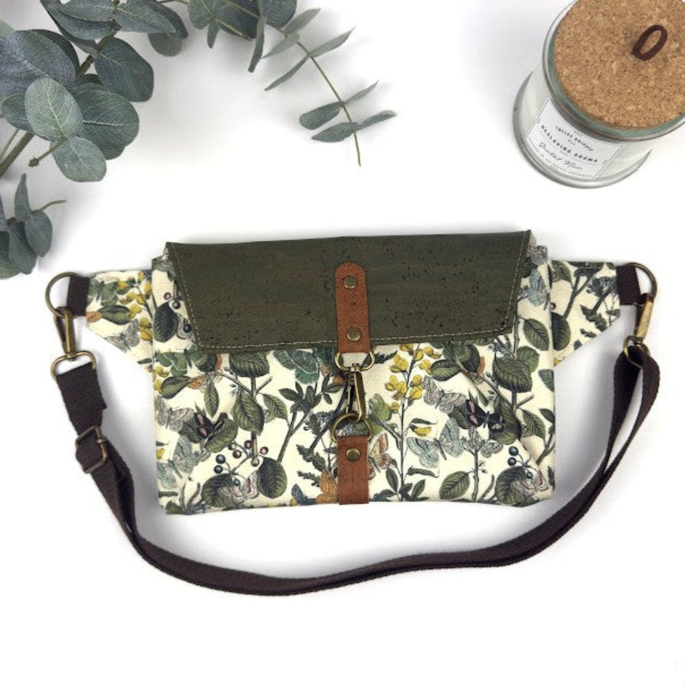 Haralson Hip Bag - Butterfly Garden (Green flap)