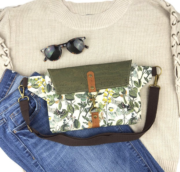 Haralson Hip Bag - Butterfly Garden (Green flap)