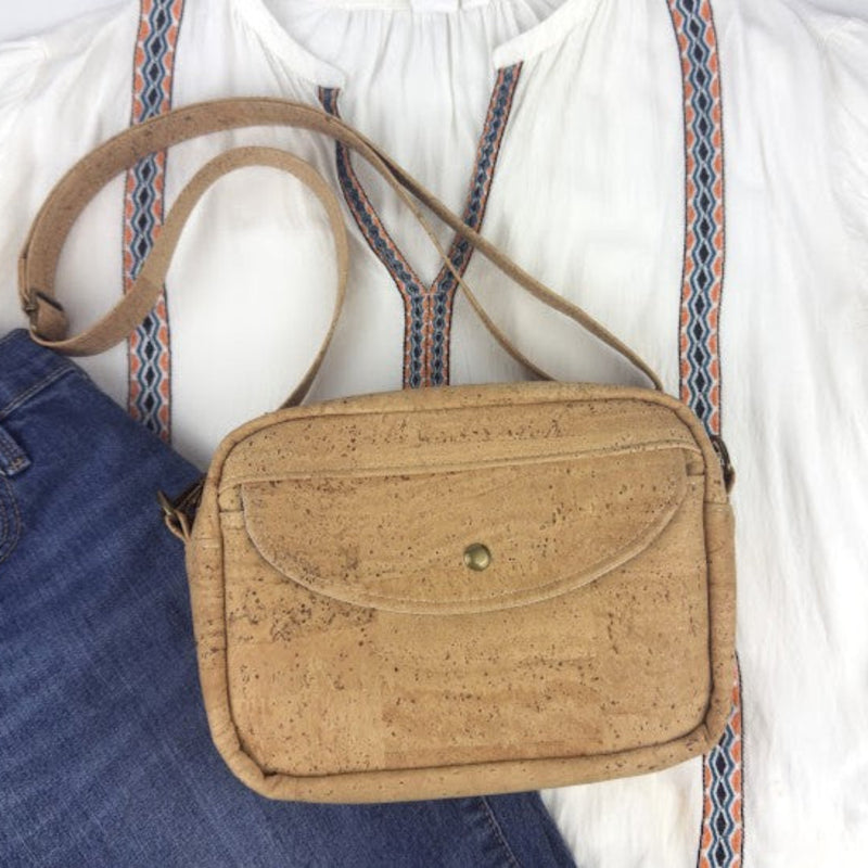 Boxy Cork Crossbody Bag