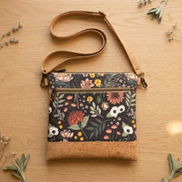 Slim Crossbody - Boho Floral and Cork