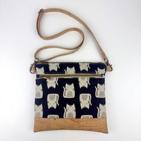 Slim Crossbody - White Cat on Black
