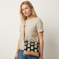 Slim Crossbody - White Cat on Black
