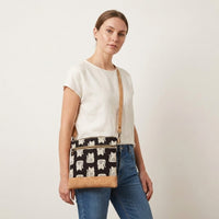 Slim Crossbody - White Cat on Black