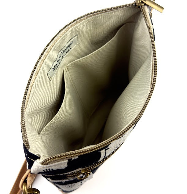 Slim Crossbody - White Cat on Black