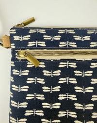 Slim Crossbody - Navy Dragonfly