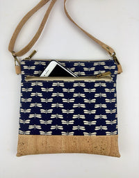 Slim Crossbody - Navy Dragonfly