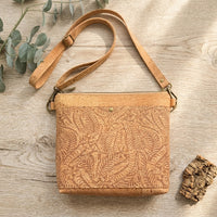 Embossed Cork Crossbody Bag