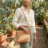 Embossed Cork Crossbody Bag