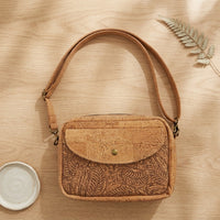 Blossom Embossed Cork Crossbody Bag