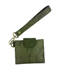 Cork wallet with wrisltlet strap