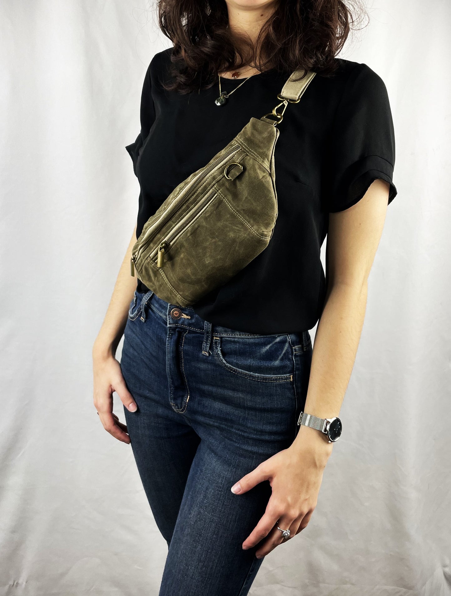 Hipster Waxed Canvas Sling/Hip Bag