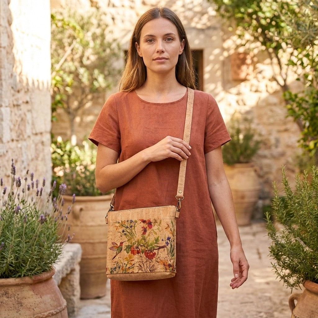 Cork Crossbody - Hummingbird