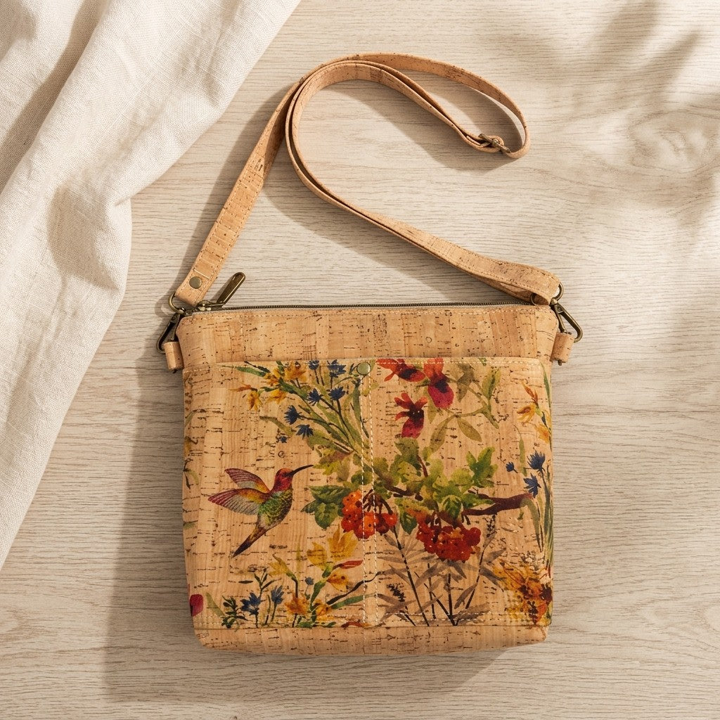 Cork Crossbody - Hummingbird