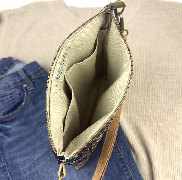 Slim Crossbody - Japanese Floral on Navy