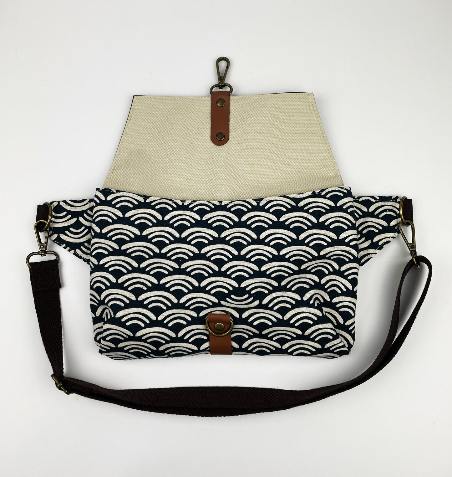 Haralson Belt Bag - Chocolate Cork and Koi Pond fabric (Copy)