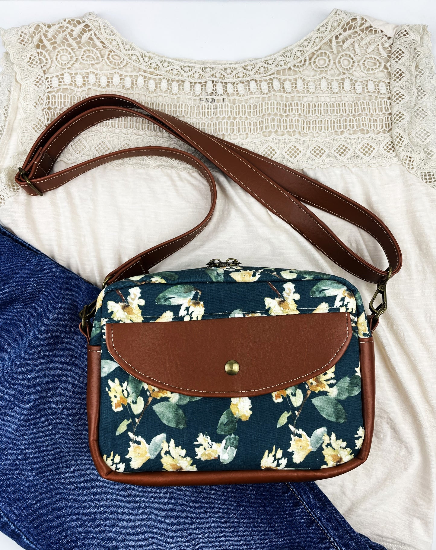 Boxy Floral Crossbody Bag