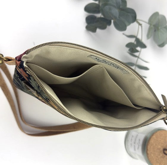 Slim Crossbody - Navy floral and cork