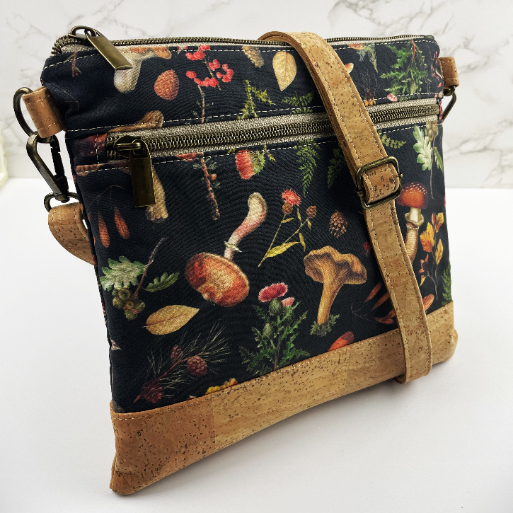 Slim Crossbody - Cork and Mushroom