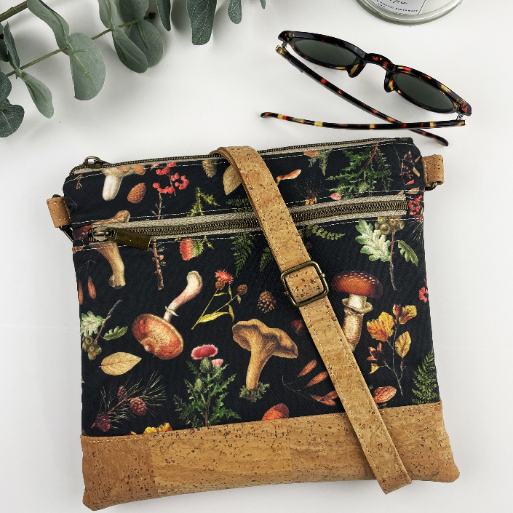 Slim Crossbody - Cork and Mushroom