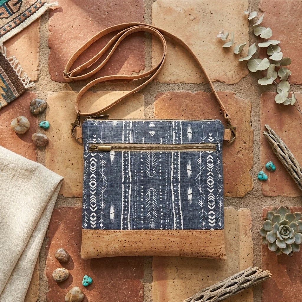 Slim Crossbody - Navy Boho