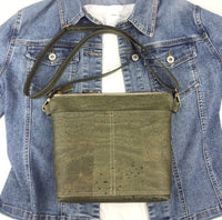 Green cork crossbody bag
