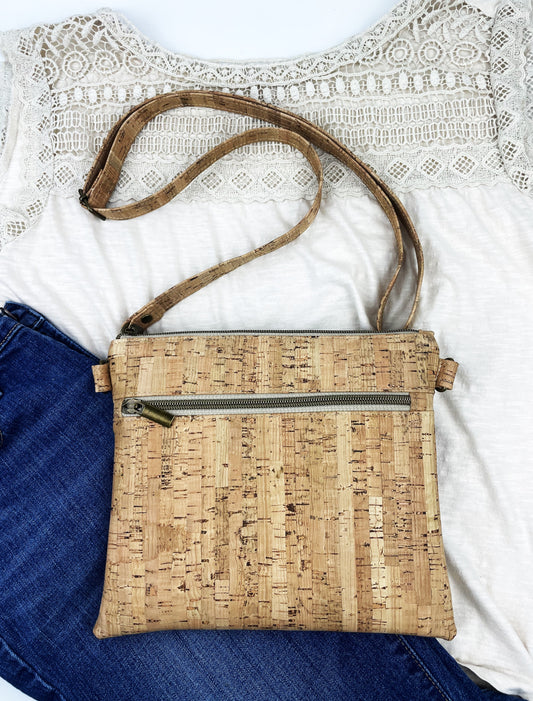 Slim Cork Crossbody Bag - Rustic