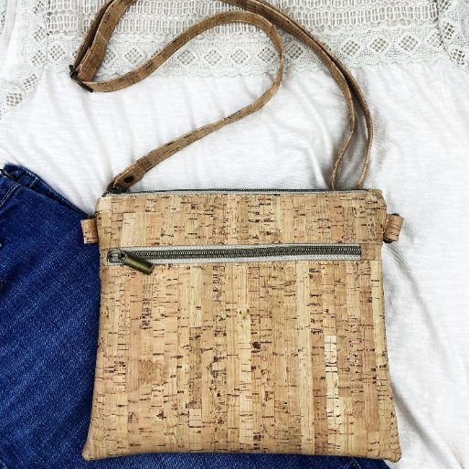 Slim Cork Crossbody Bag - Rustic