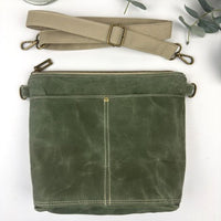 Alison - Sage Green Waxed Canvas Crossbody