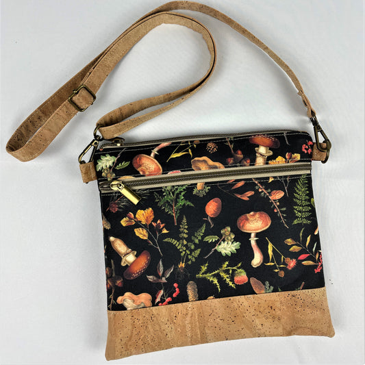 Slim Crossbody - Vintage Botanical Mushroom