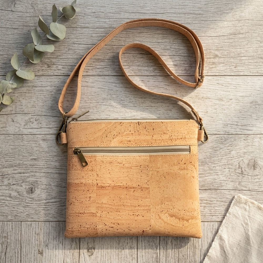 Slim Cork Crossbody Bag - Smooth