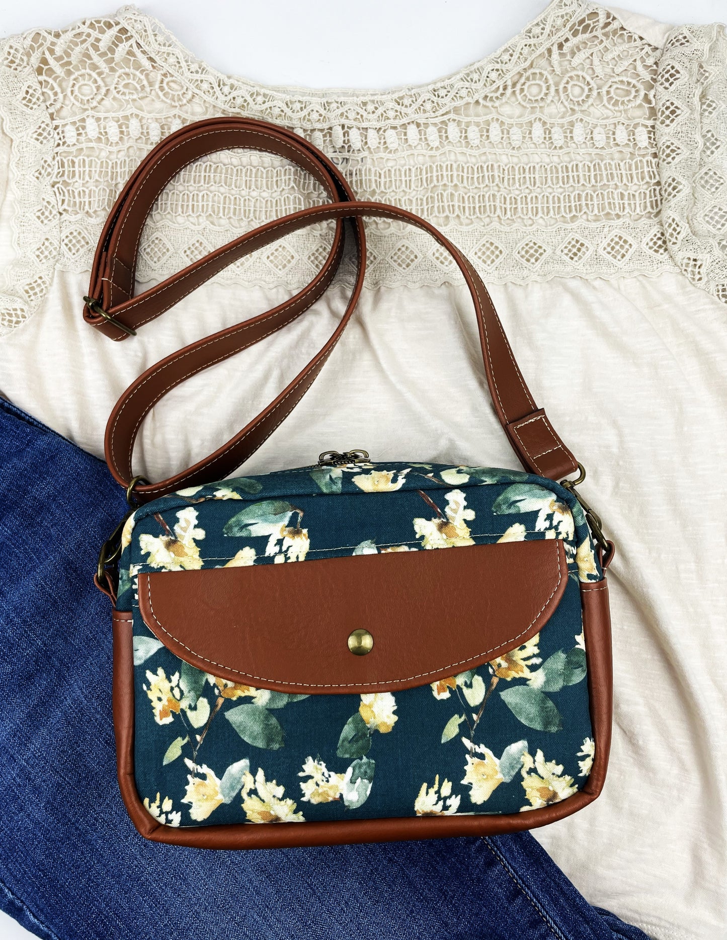 Boxy Floral Crossbody Bag