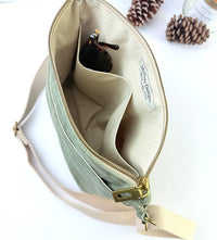 Alison - Sage Green Waxed Canvas Crossbody