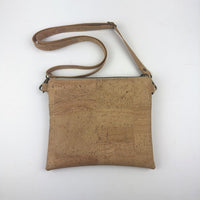 Slim Cork Crossbody Bag - Natural/Green