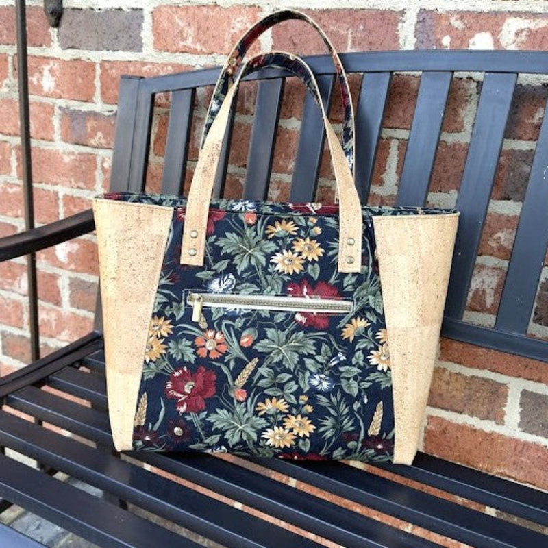 Cork and Floral Tote Bag