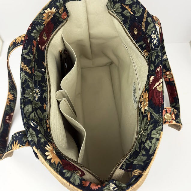 Cork and Floral Tote Bag