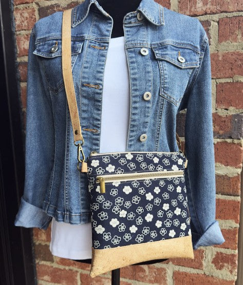 Slim Crossbody - Japanese Floral on Navy