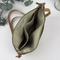 Slim Cork Crossbody Bag - Natural/Green