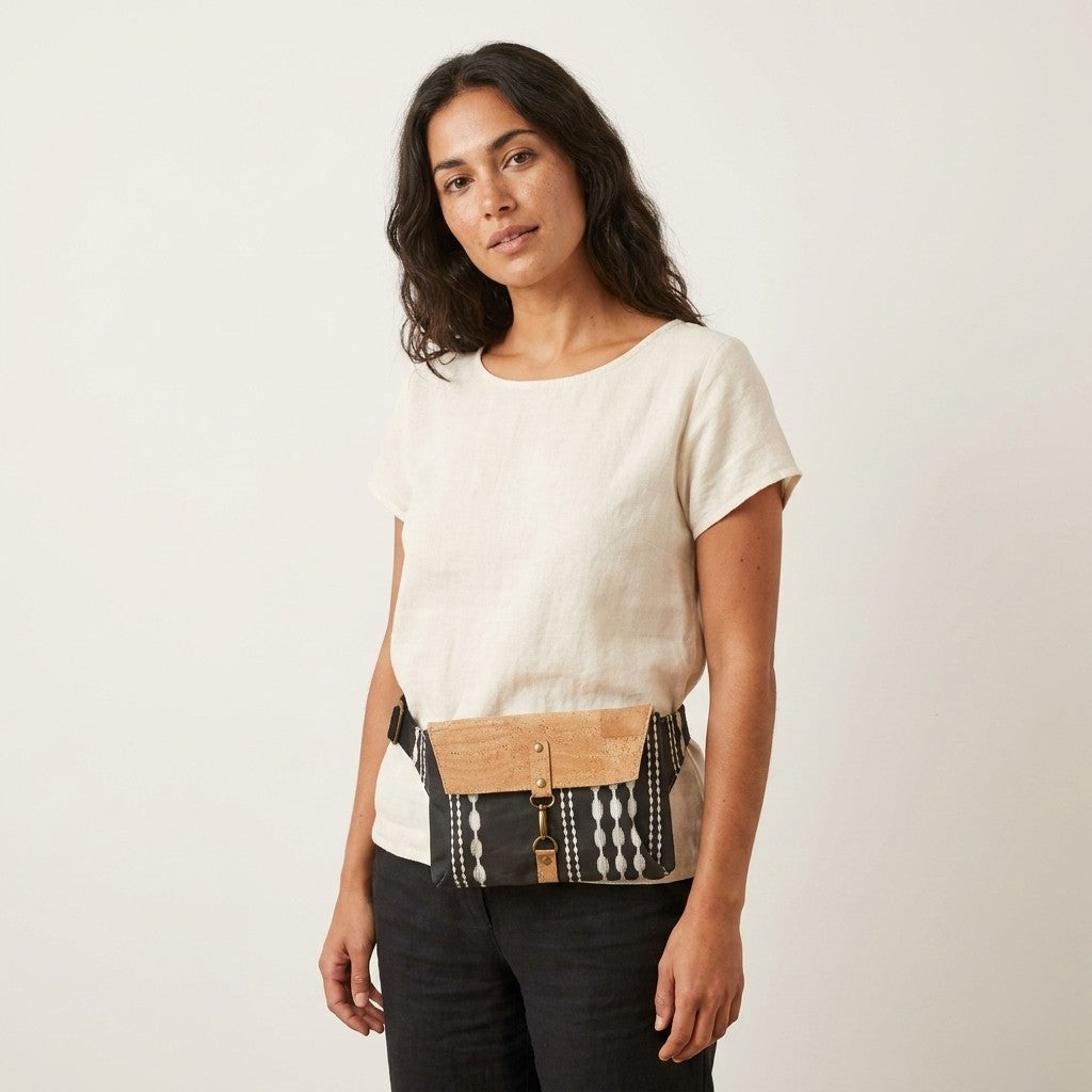 Haralson Hip Bag - Black and White Stripe