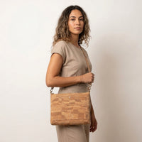 Large Cork Crossbody Bag - Scorched Cork